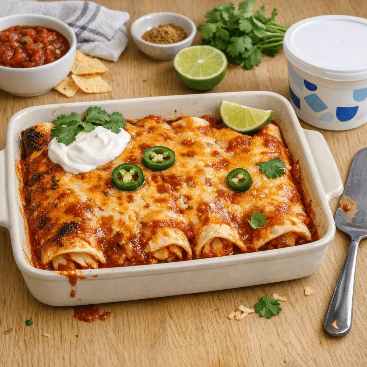 Куриные энчилады с сыром в духовке