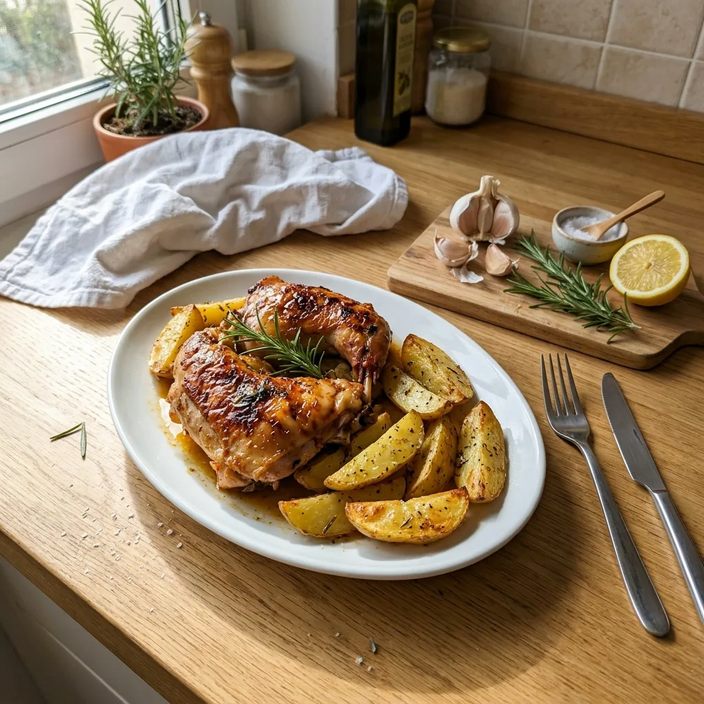 Кролик, запечённый с картофелем по-итальянски