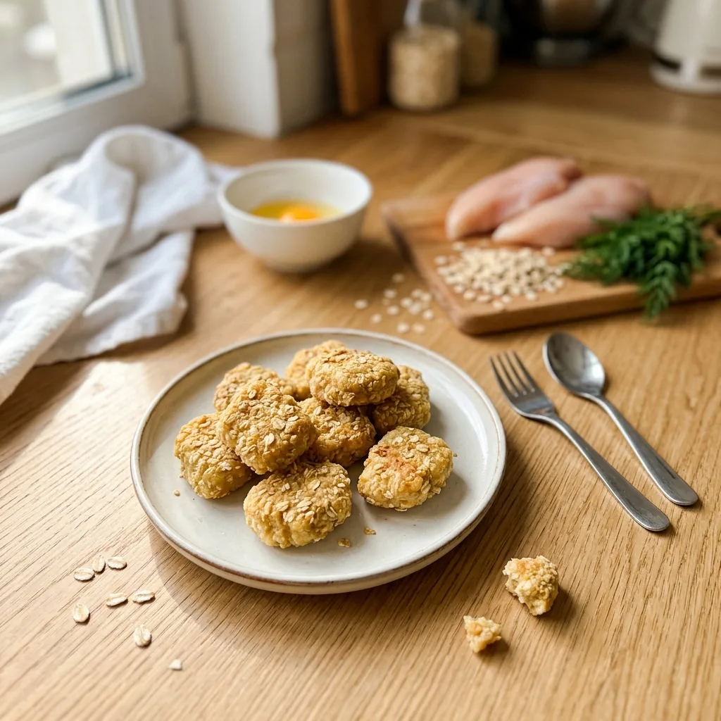 Мини-наггетсы из курицы в духовке (в овсяной панировке)