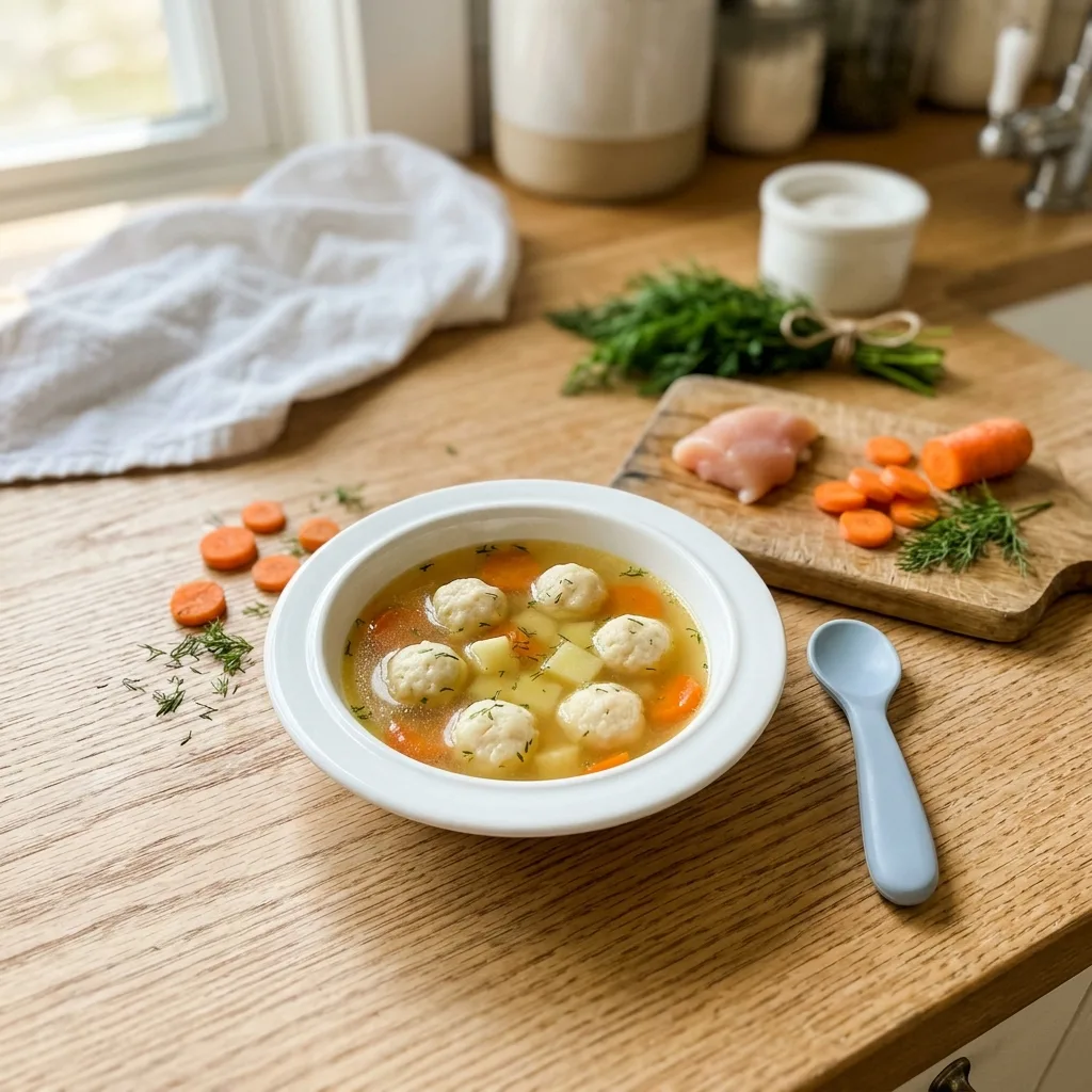 Суп с куриными клёцками и картофелем