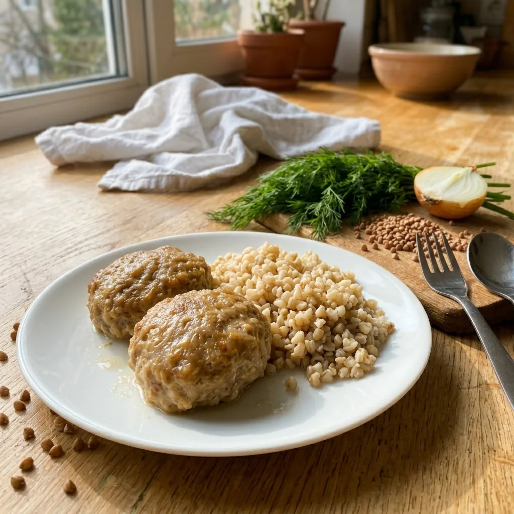 Паровые котлетки из говядины с гречкой