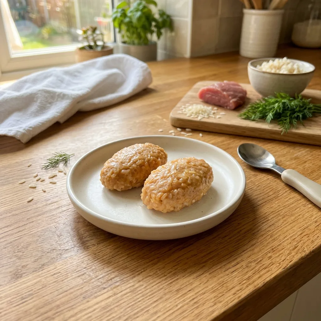 Паровые котлетки из телятины с рисом