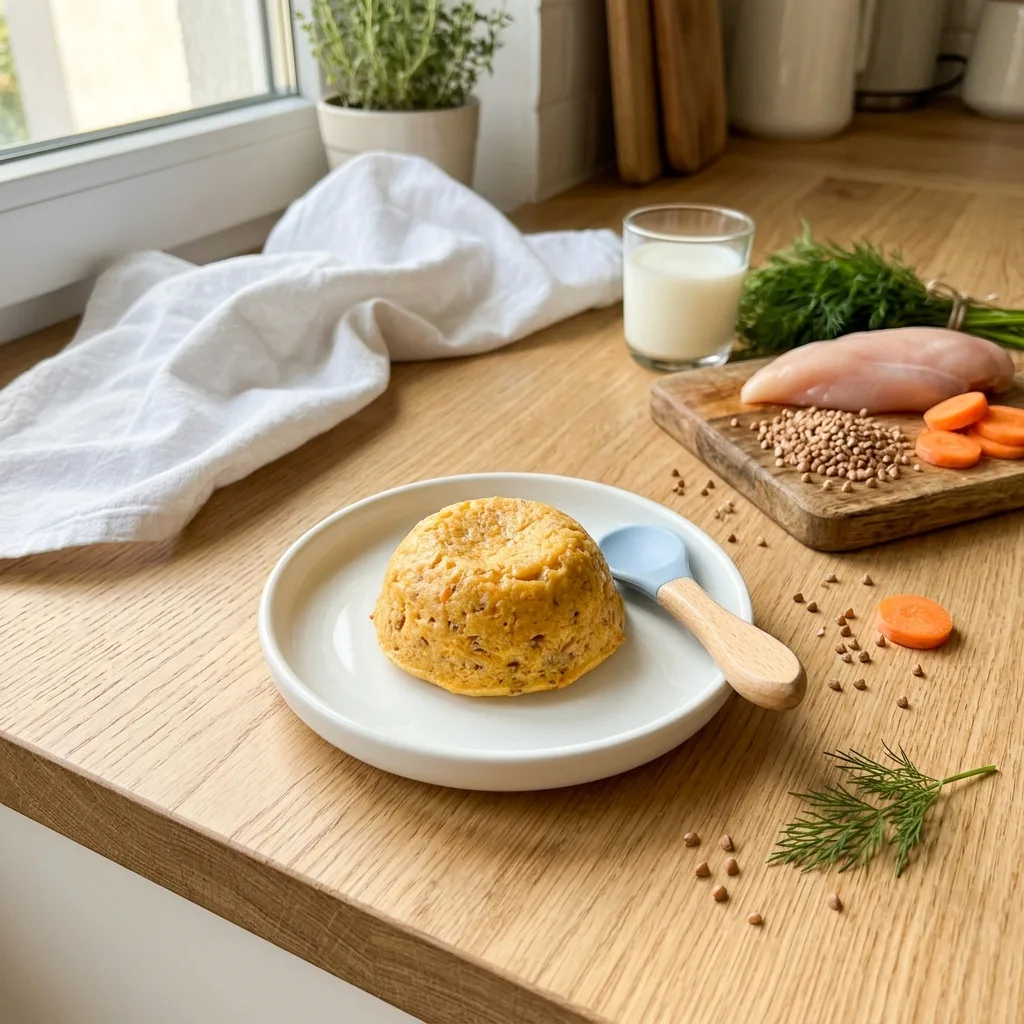 Куриное суфле с гречкой и морковью