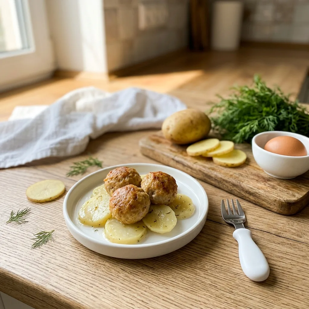 Тефтели из кролика с картофелем в духовке