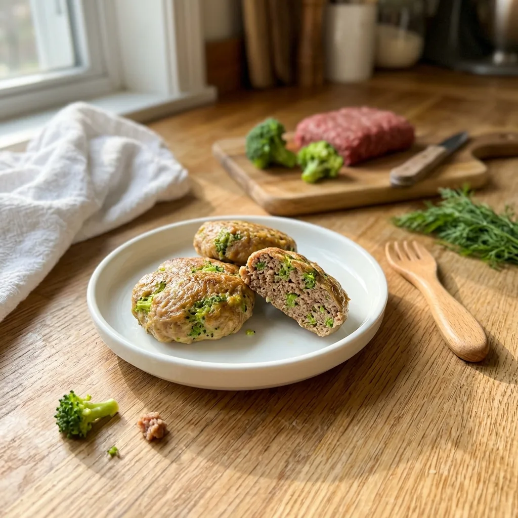 Паровые котлетки из говядины с брокколи