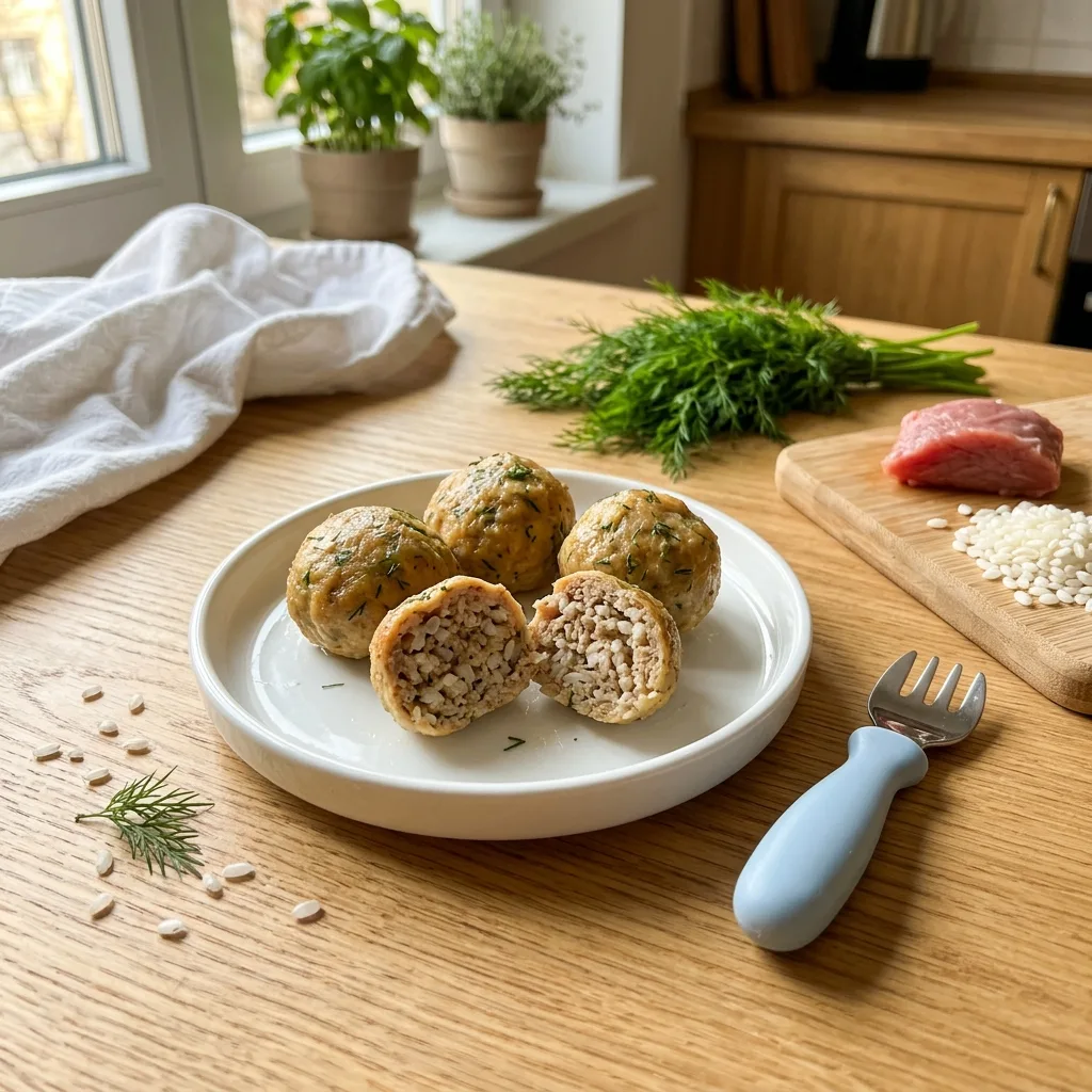 Фрикадельки из телятины с рисом и укропом